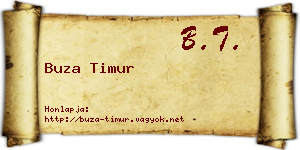 Buza Timur névjegykártya